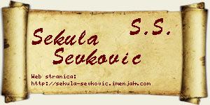 Sekula Ševković vizit kartica